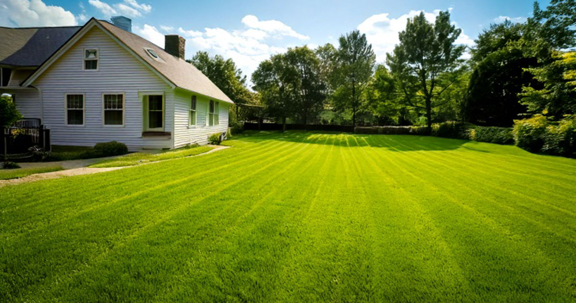 Hopply Lawn Care Services picture of a freshly mowed lawn