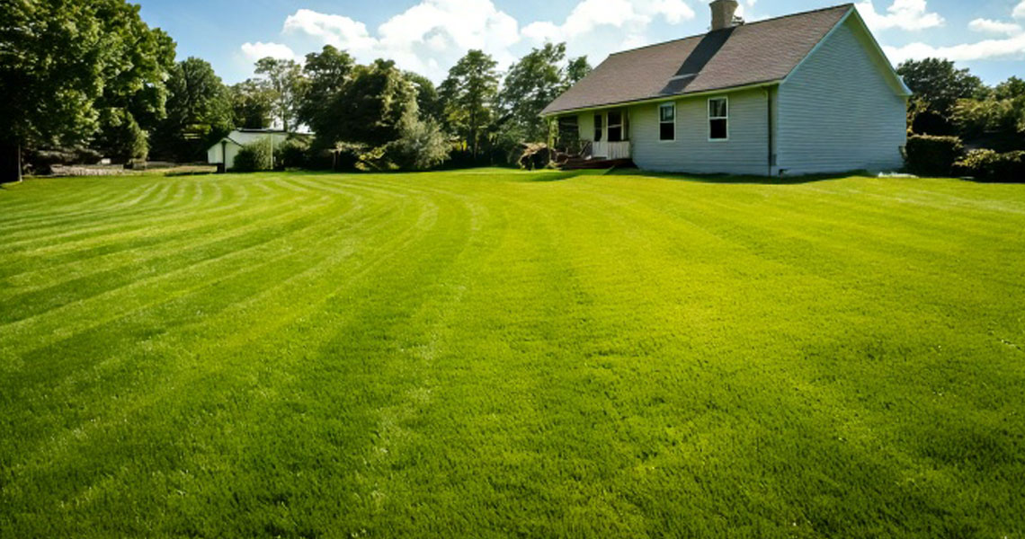 Hopply Lawn Care Services picture of a freshly mowed lawn